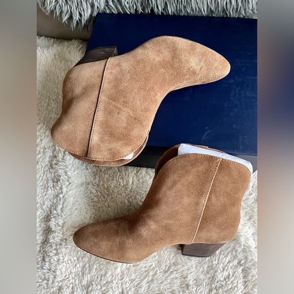 $158 Splendid Paige Western Boot ANKLE BOOTIE SUEDE light camel brown - Picture 9 of 10